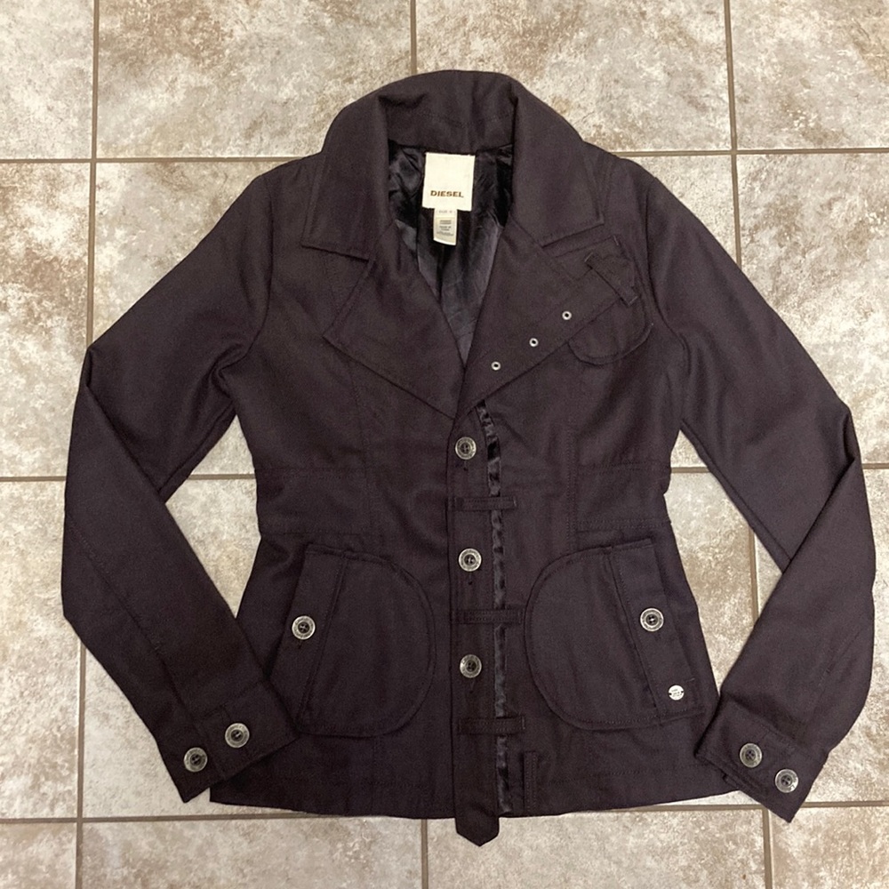 Diesel wool blend dark purple vest/jacket size S